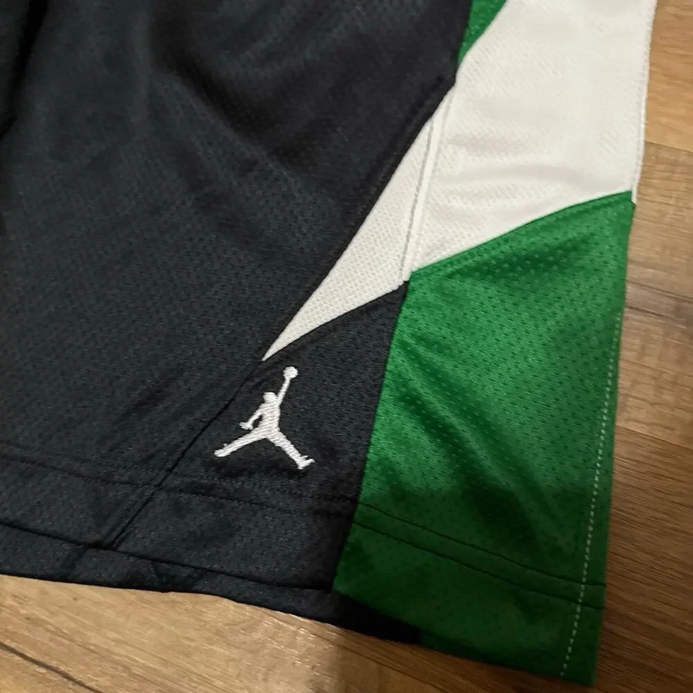 2011 Air Jordan Court Fit Green Color Block Vintage 437217-010 Mesh Shorts